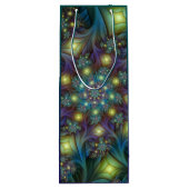 Verlichte Abstracte glanzende Blauwgroen Paarse Fr Wijn Cadeautas (Achterkant)