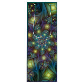 Verlichte Abstracte glanzende Blauwgroen Paarse Fr Wijn Cadeautas (Voorkant)