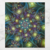 Verlichte Abstracte glanzende Blauwgroen Paarse Fr Wijn Etiket (Enkel label)