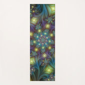 Verlichte Abstracte glanzende Blauwgroen Paarse Fr Yogamat (Voorkant)