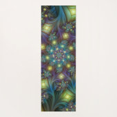 Verlichte Abstracte glanzende Blauwgroen Paarse Fr Yogamat (Achterkant)