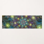 Verlichte Abstracte glanzende Blauwgroen Paarse Fr Yogamat (Voorkant (horizontaal))