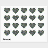 Verlichte Abstracte Glanzende Turquoise Paarse Fra Hart Sticker (Vel)