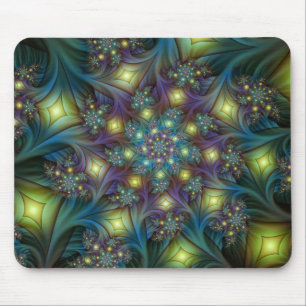 Verlichte Abstracte Glanzende Turquoise Paarse Fra Muismat