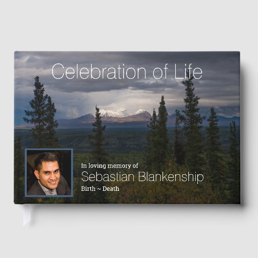 Verlichte bergen Alaska - Aangepaste foto Gastenboek (Voorkant)