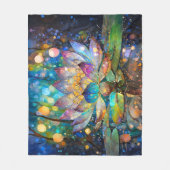 Verlichte Bloeiende Lotus Bloem Fleece Deken (Voorkant)