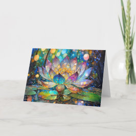 Verlichte Bloeiende Lotus Bloem Kaart