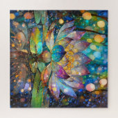 Verlichte Bloeiende Lotus Bloem Legpuzzel (Horizontaal)