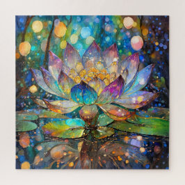 Verlichte Bloeiende Lotus Bloem Legpuzzel