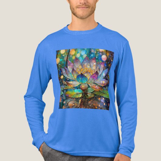 Verlichte Bloeiende Lotus Bloem Tri-Blend Shirt (Voorkant volledig)