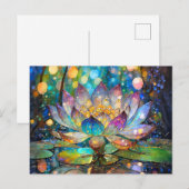 Verlichte Bloeiende Lotusbloem Briefkaart (Voorkant / Achterkant)