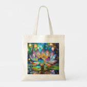Verlichte Bloeiende Lotusbloem Tote Bag (Achterkant)