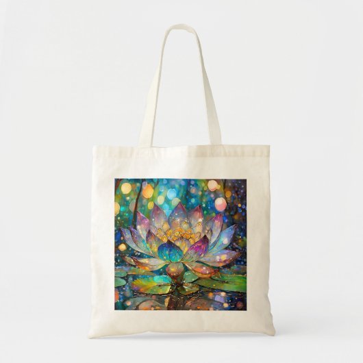 Verlichte Bloeiende Lotusbloem Tote Bag (Voorkant)