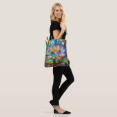 Verlichte Bloeiende Lotusbloem Tote Bag (Op model)