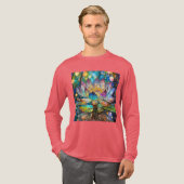 Verlichte Bloeiende Lotusbloem Tri-Blend Shirt (Voorkant)