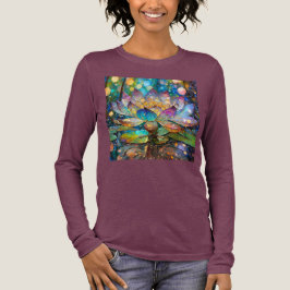 Verlichte Bloeiende Lotusbloem Tri-Blend Shirt