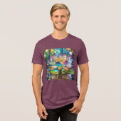 Verlichte Bloeiende Lotusbloem Tri-Blend Shirt (Voorkant volledig)