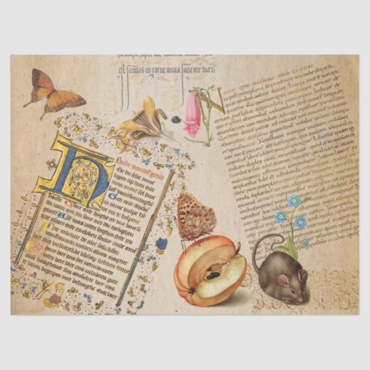 Verlichte bloem-vlindermuis met handschrift tissuepapier (Voorkant)