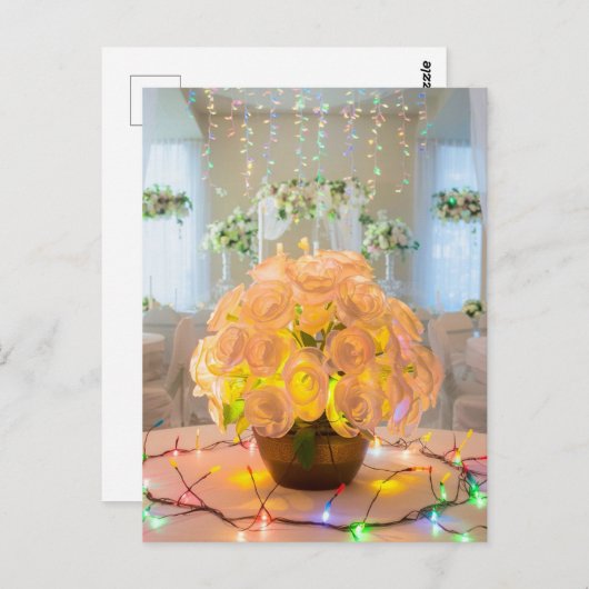 Verlichte bloemen briefkaart (Voorkant / Achterkant)