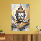 Verlichte Boeddha Canvas Afdruk (Insitu (Woonkamer))