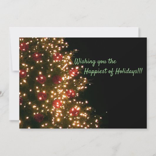 Verlichte boom op zwarte kerstbruiloft kaart (Achterkant)