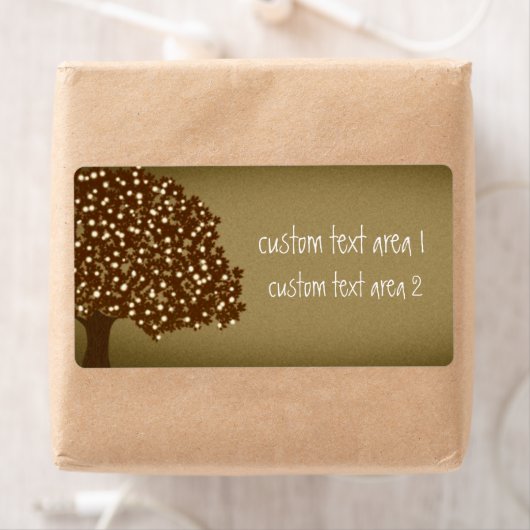 verlichte boom rustieke aangepaste verzendlabels etiket (Insitu)