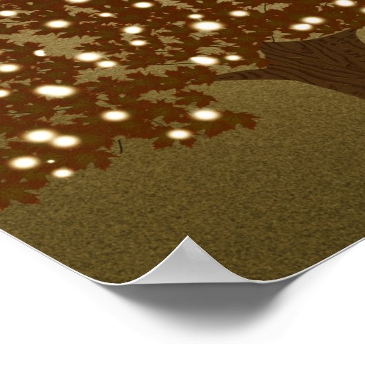  verlichte boomstammenbanner poster (Hoek)