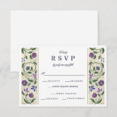 Verlichte Border Wedding RSVP Kaartje (Voorkant / Achterkant)