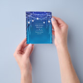 Verlichte bos huwelijkslichten uitnodiging flyer (Hand)