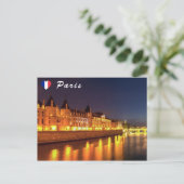 Verlichte Conciergerie 's nachts - Parijs, Frankri Briefkaart (Staand voorkant)