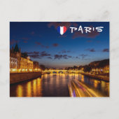 Verlichte Conciergerie 's nachts - Parijs, Frankri Briefkaart (Voorkant)