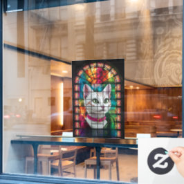 Verlichte dankbaarheid: een Glazen in lood venster Raamsticker