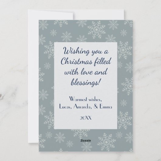 Verlichte eenzame boom, tegen blauwe achtergrond feestdagenkaart (Achterkant)