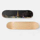 Verlichte Eiffeltoren in Parijs 's nachts Persoonlijk Skateboard (Horizontaal)