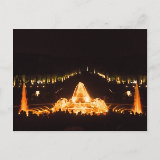 Verlichte fontein in Versailles bij nacht Briefkaart (Voorkant)