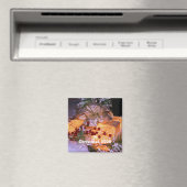 Verlichte Gift Gold Bow Kerstmis Vakantie Magneet (Insitu (Vaatwasser))