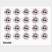 Verlichte hondenpootafdrukken ronde sticker (Vel)