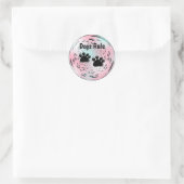 Verlichte hondenpootafdrukken ronde sticker (Tas)