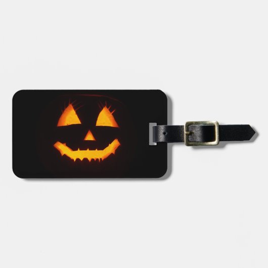 Verlichte Jack O Lantern Bagagelabel (Voorkant horizontaal)