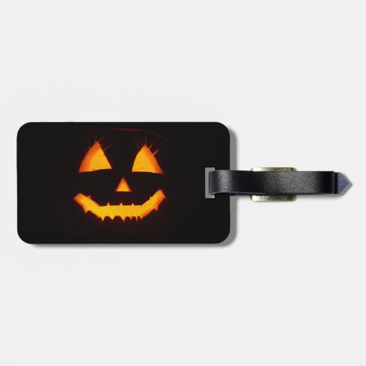 Verlichte Jack O Lantern Bagagelabel (Achterkant horizontaal)