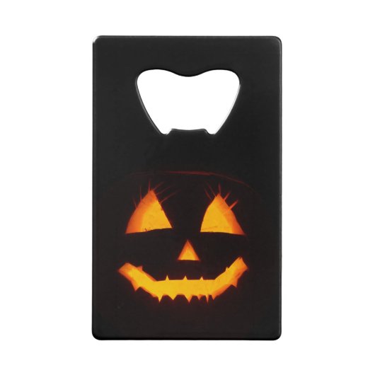 Verlichte Jack O Lantern Creditkaart Flessenopener (Voorkant)