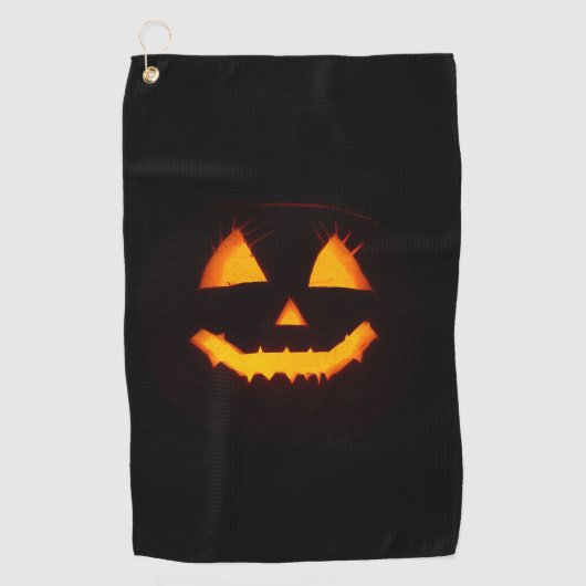 Verlichte Jack O Lantern  Golfhanddoek (Voorkant)