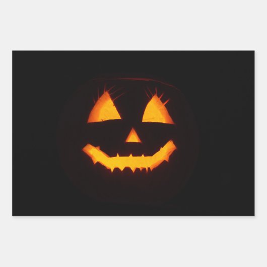 Verlichte Jack O Lantern Inpakpapier Vel (Voorkant 2)