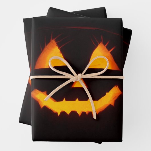 Verlichte Jack O Lantern Inpakpapier Vel (In situ)