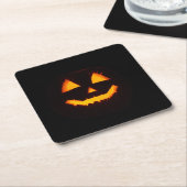 Verlichte Jack O Lantern Kartonnen Onderzetters (Schuin)