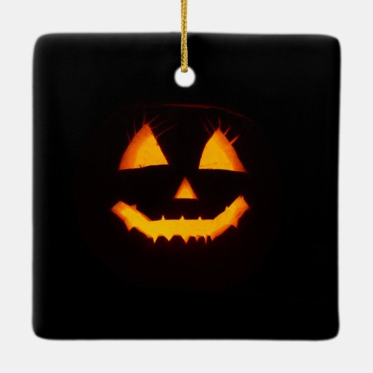 Verlichte Jack O Lantern Keramisch Ornament (Achterkant)