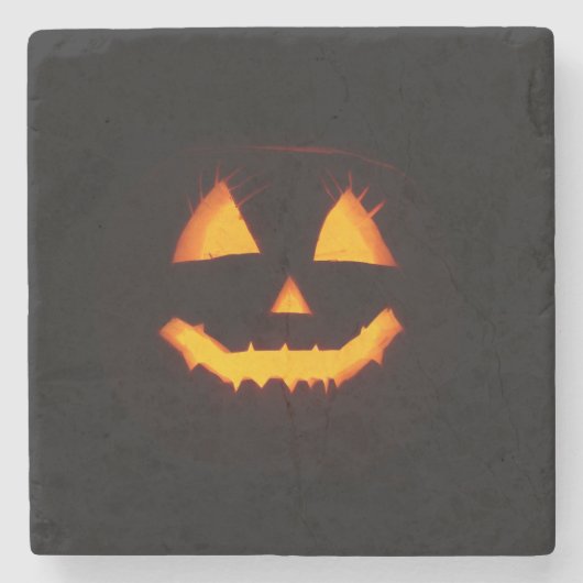 Verlichte Jack O Lantern Stenen Onderzetter (Voorkant)