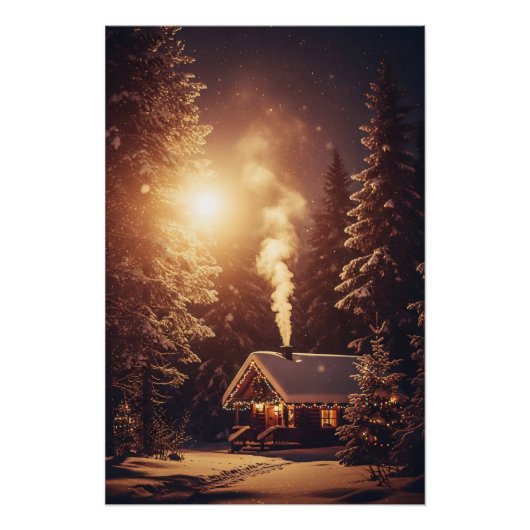 Verlichte Kerst Refugie Perfect Poster (Voorkant)