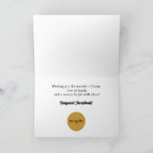 Verlichte kerstbomen en besneeuwde huizen kaart (Binnen)