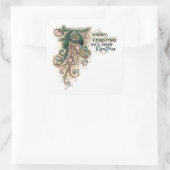 verlichte kerstgroet vierkante sticker (Tas)